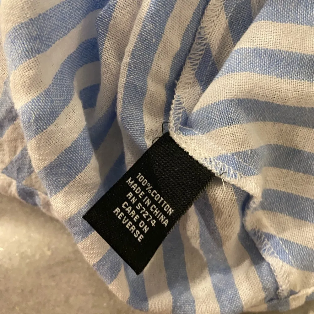 Ronnie Salloway White Blue Stripe Soft Cotton Asymmetrical Tunic Top Size S - Image 10