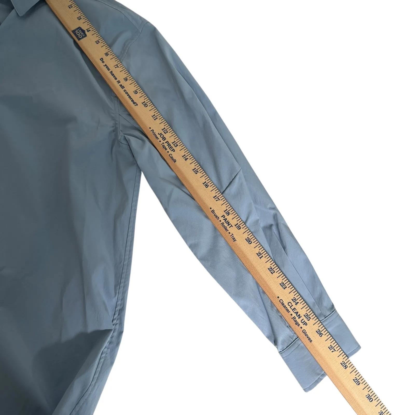 Athleta Oversized Button Up Shirt Light Blue Long Sleeve Relaxed Fit Women's M - Image 12