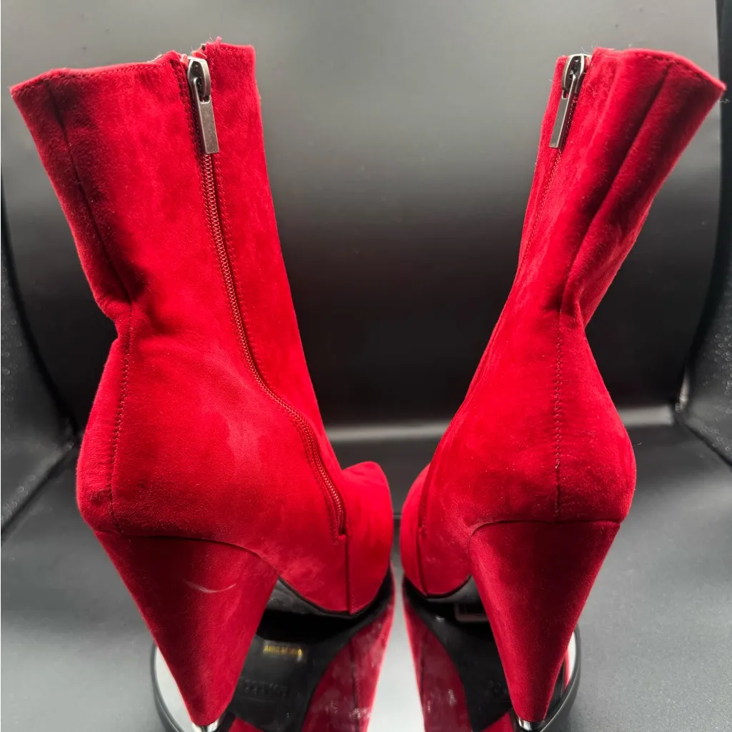 Bamboo Red Suede Ankle Boots - Image 7