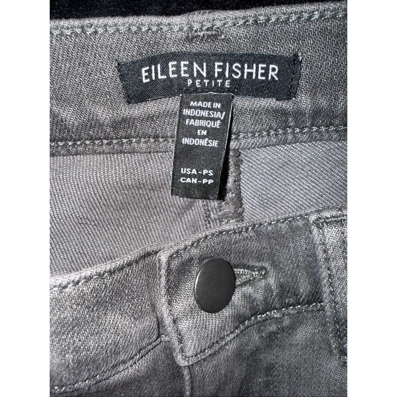 Eileen Fisher Charcoal Wash Organic Cotton Stretch Denim Slim Jean PS #764 - Image 7