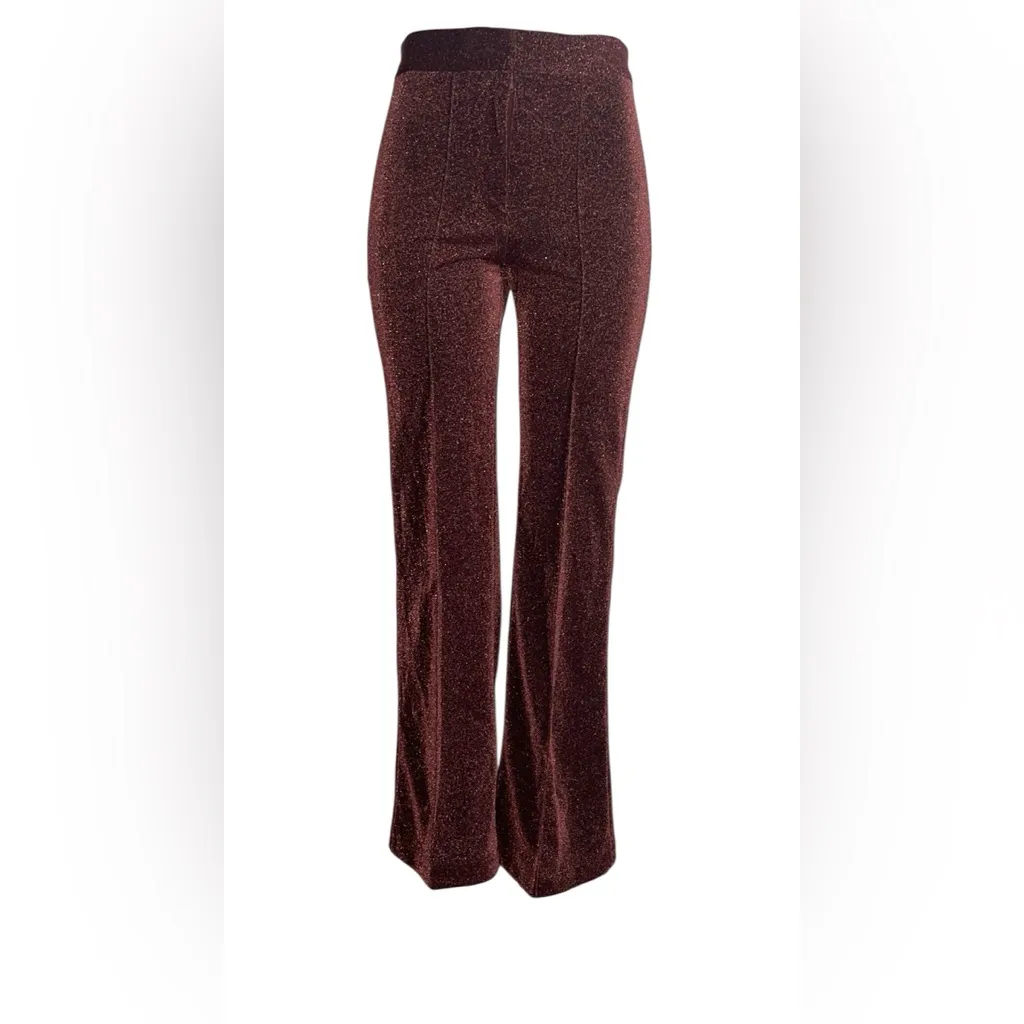 H&M Shimmering Brown Flare Pants - Image 4