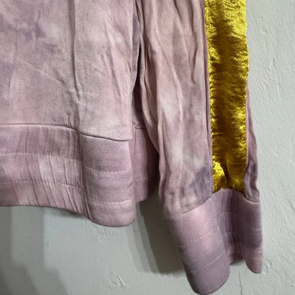 Electric & Rose Fortuna Zip Hoodie Pink & Gold Track Jacket Size Medium - Image 7