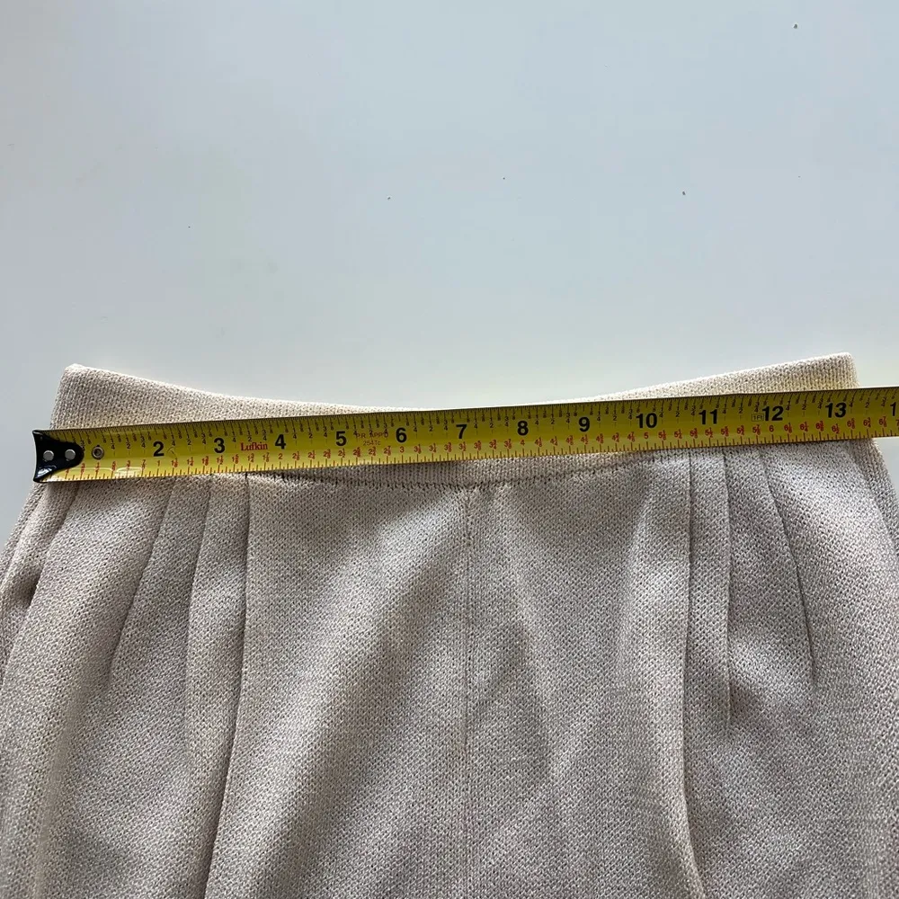 St. John Collection Santana Knit Pants Sz 6 taupe beige Wide Leg Pull On elastic - Image 3