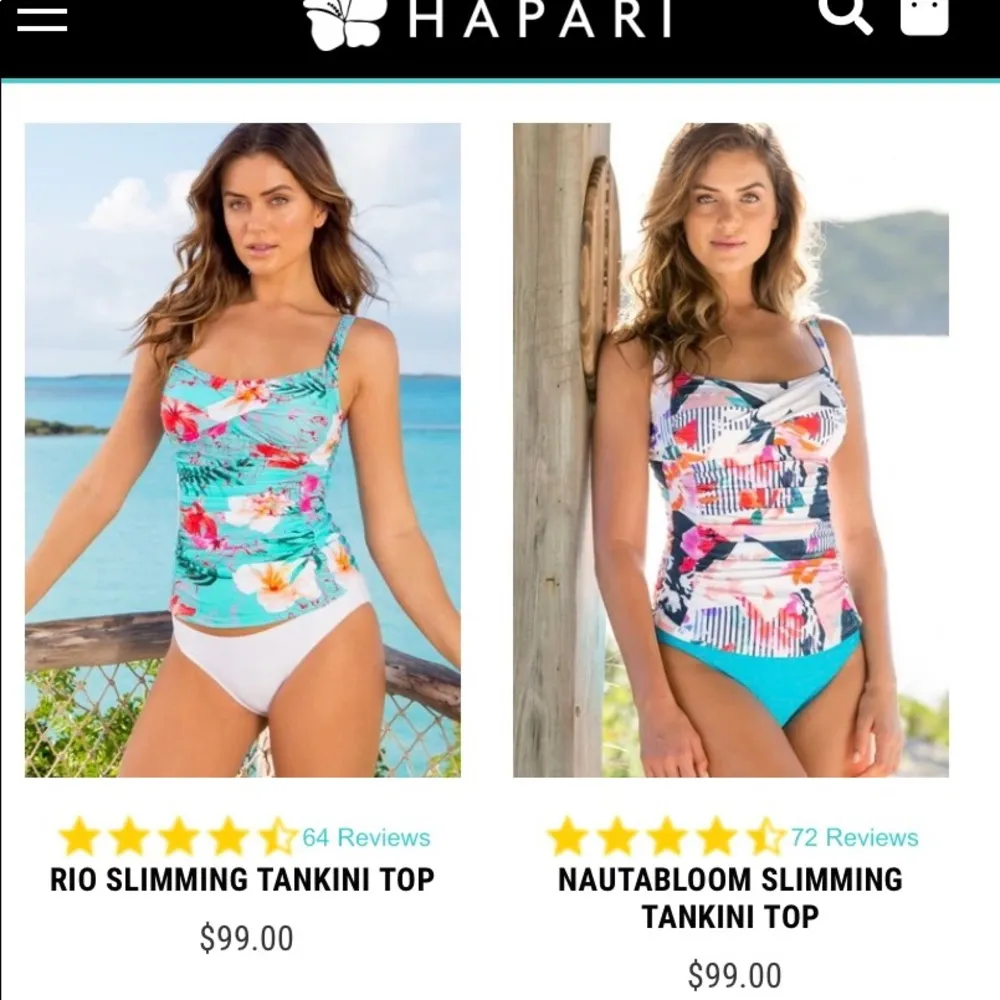 Hapari slimming swim tankini top tropical print Size L - Image 2