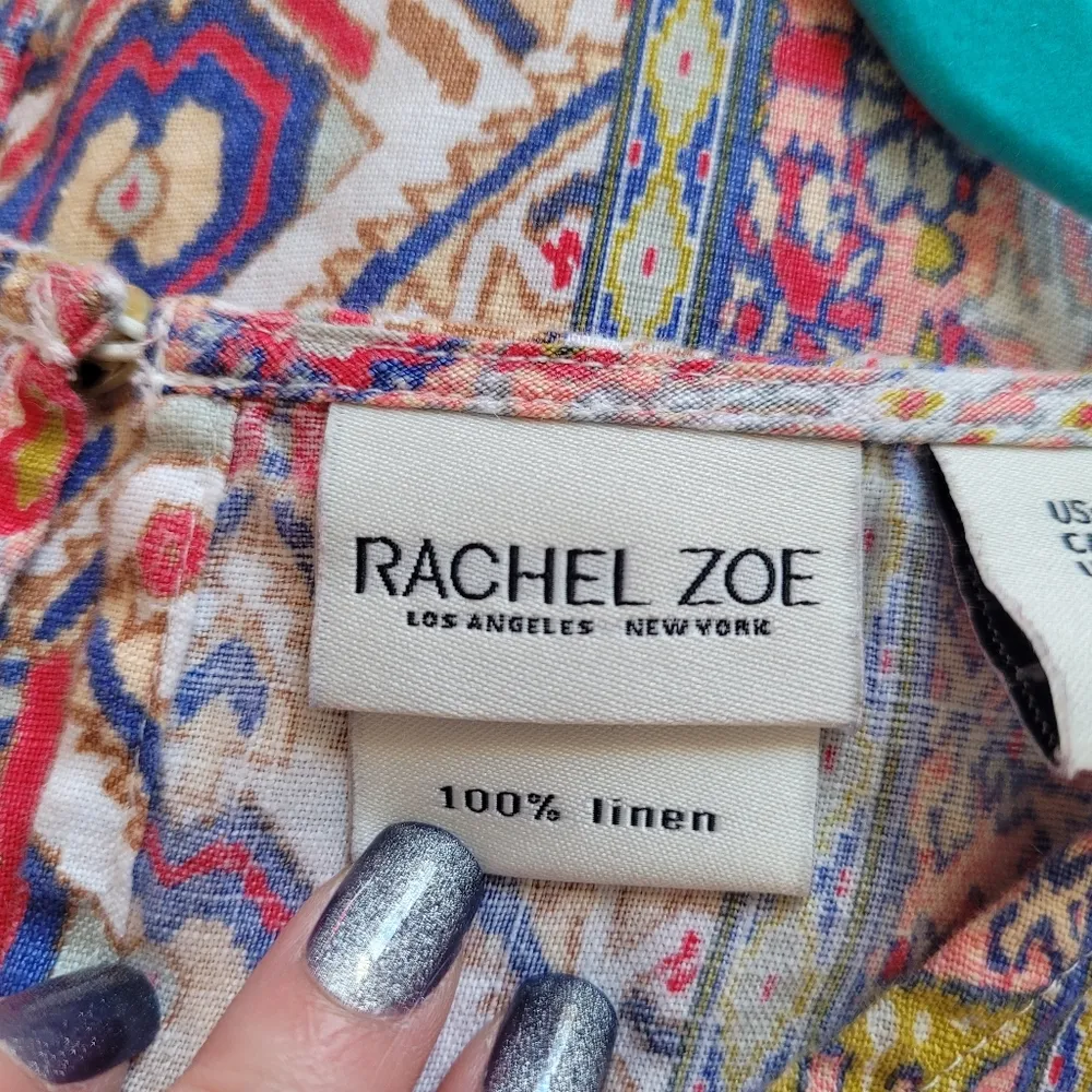 Rachel Zoe Printed Linen Shift Dress - Image 8