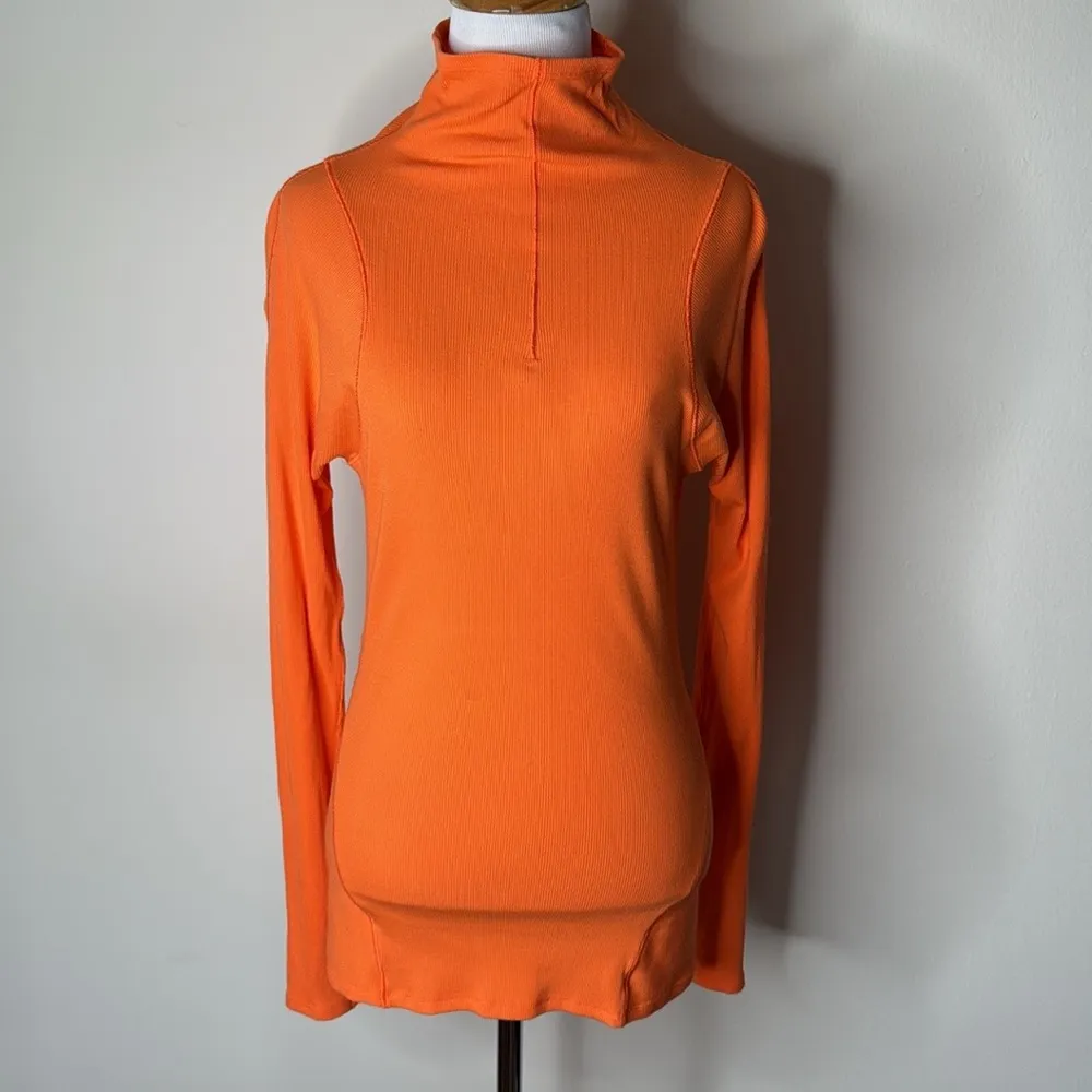 Lululemon Orange La Tight Fit Long Sleeve Mock Neck Pullover - Image 2