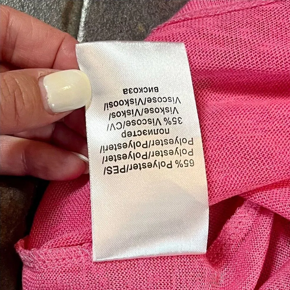 Marble Pink Batwing Oversized Blouse with Scarf Small - Image 10