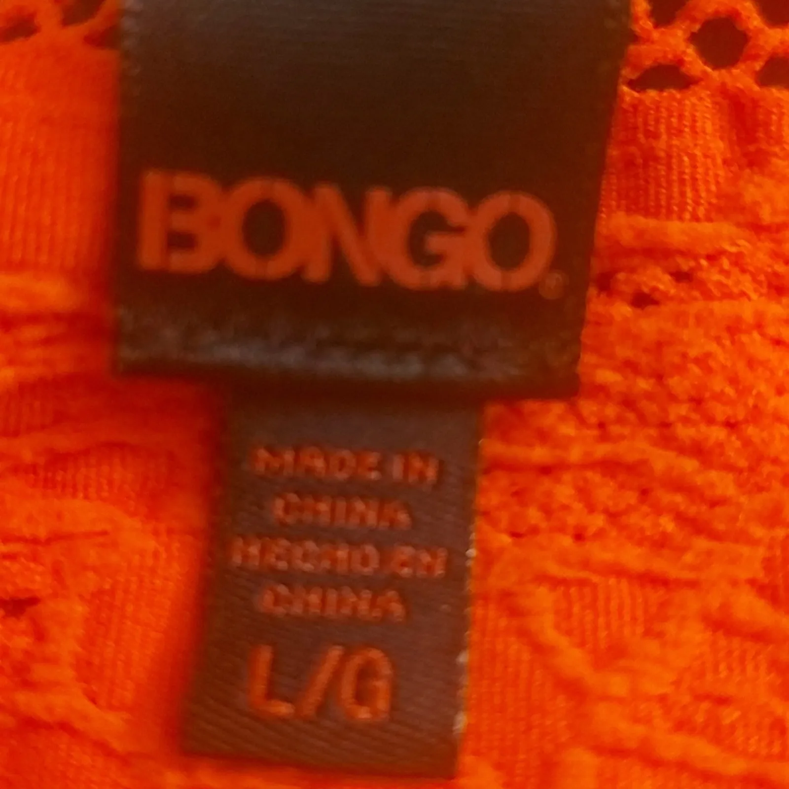 BONGO Juniors 3/4 Sleeve Seamless Crew Neck Orange Knit Top Size L Fall Boho - Image 5