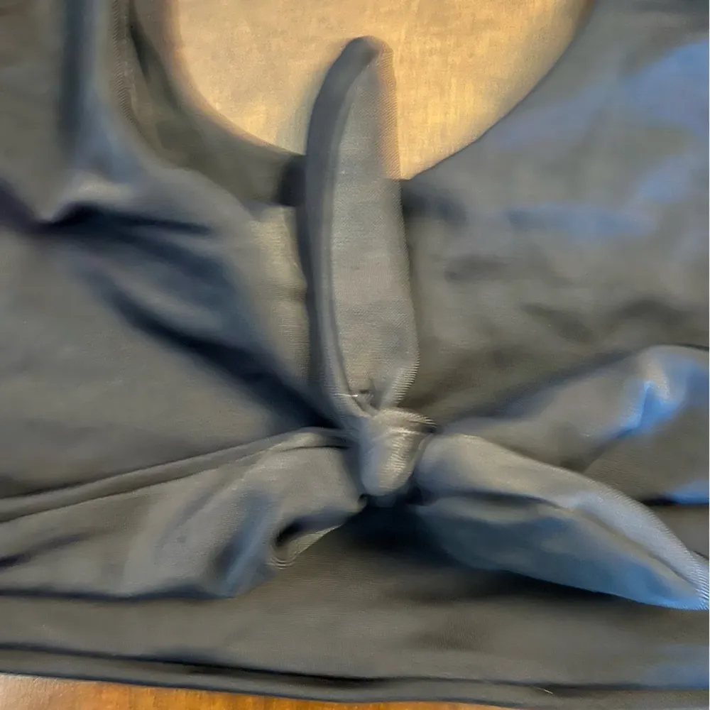 Something Navy Black Knot Front Bikini Top Swim Ocean Swimsuit XL - Image 2