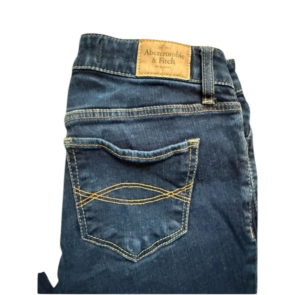 Abercrombie & Fitch Dark Blue y2k Low Rise Cigarette Jeans - Image 4