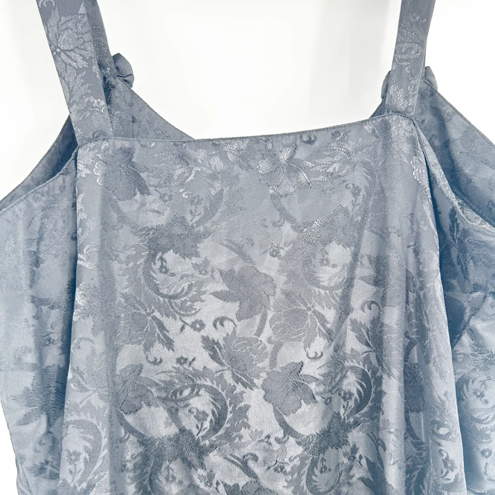 Womens Vintage 90s Whimsigoth Dark Romantic Black Floral Jacquard Dress Size L Size L - Image 7