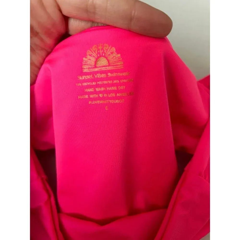 Sunset Vibes Swimwear Hot Pink Bikini Bottom size 6 - Image 3