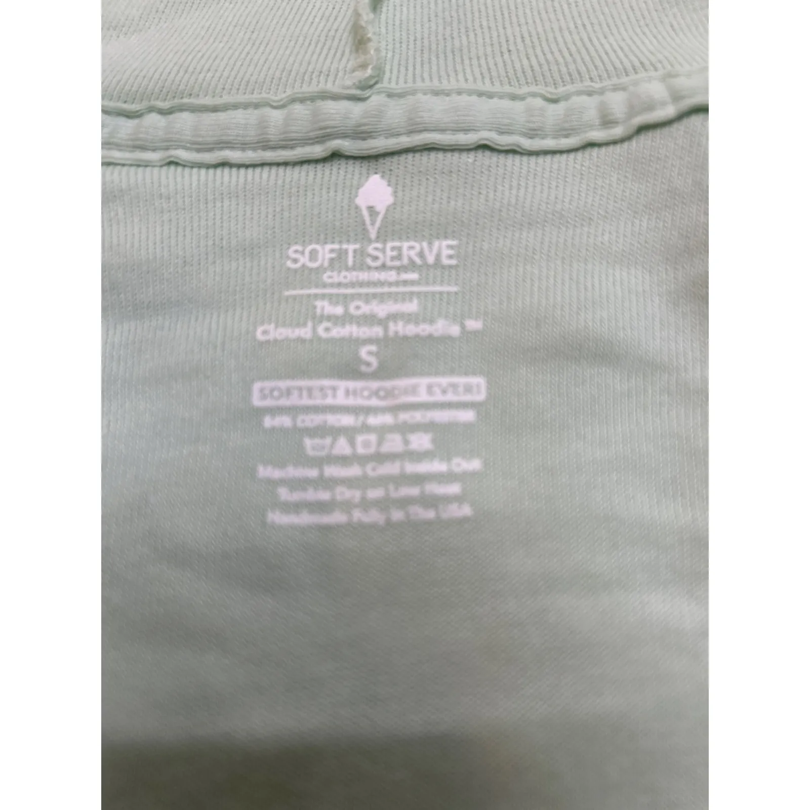 Soft Serve Cloud Cotton Zipper Hooded Jacket in Lime Sherbert. Size S Green - Image 4