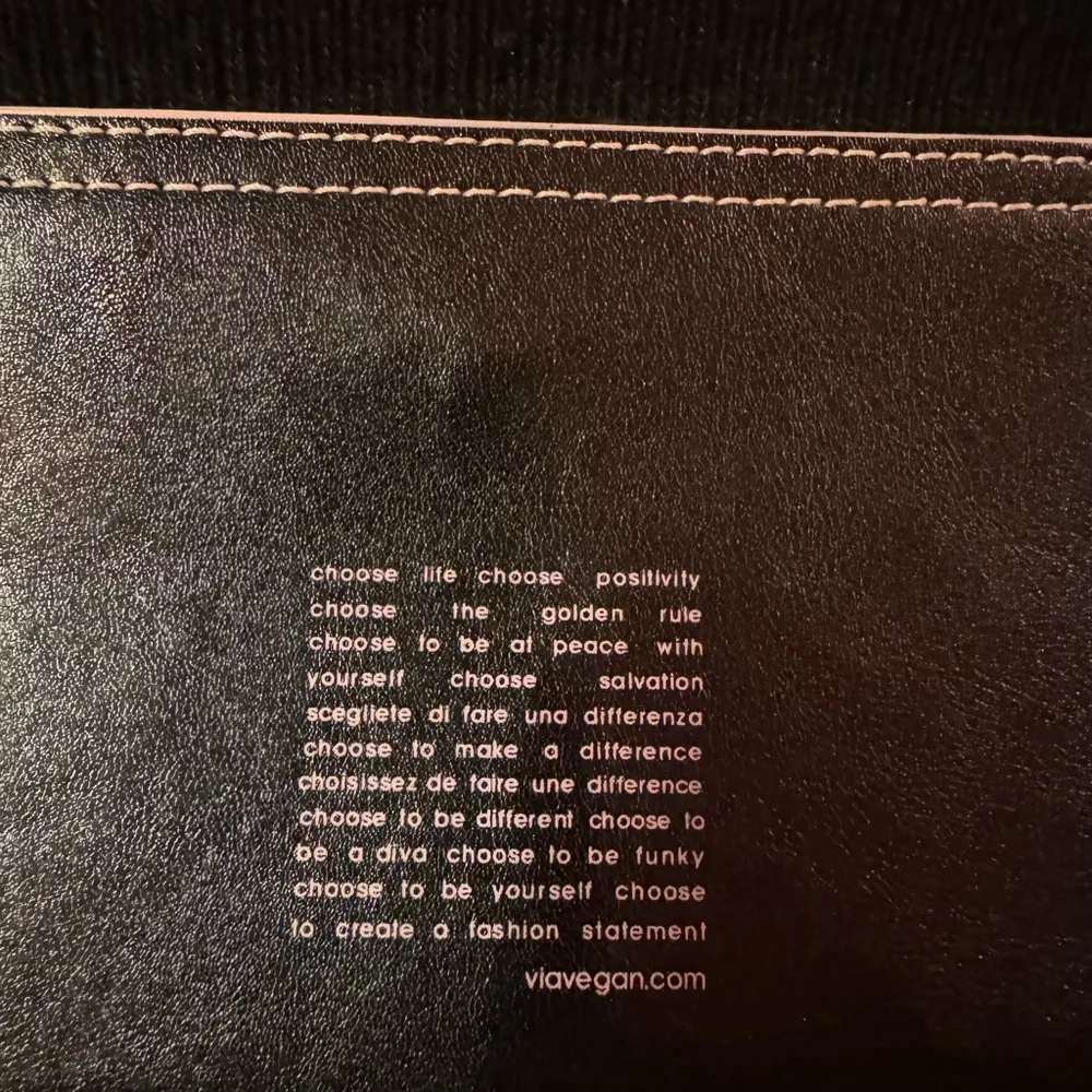 Montreal designers Matt & Nat black with pink piping, top handle bag. - Image 7