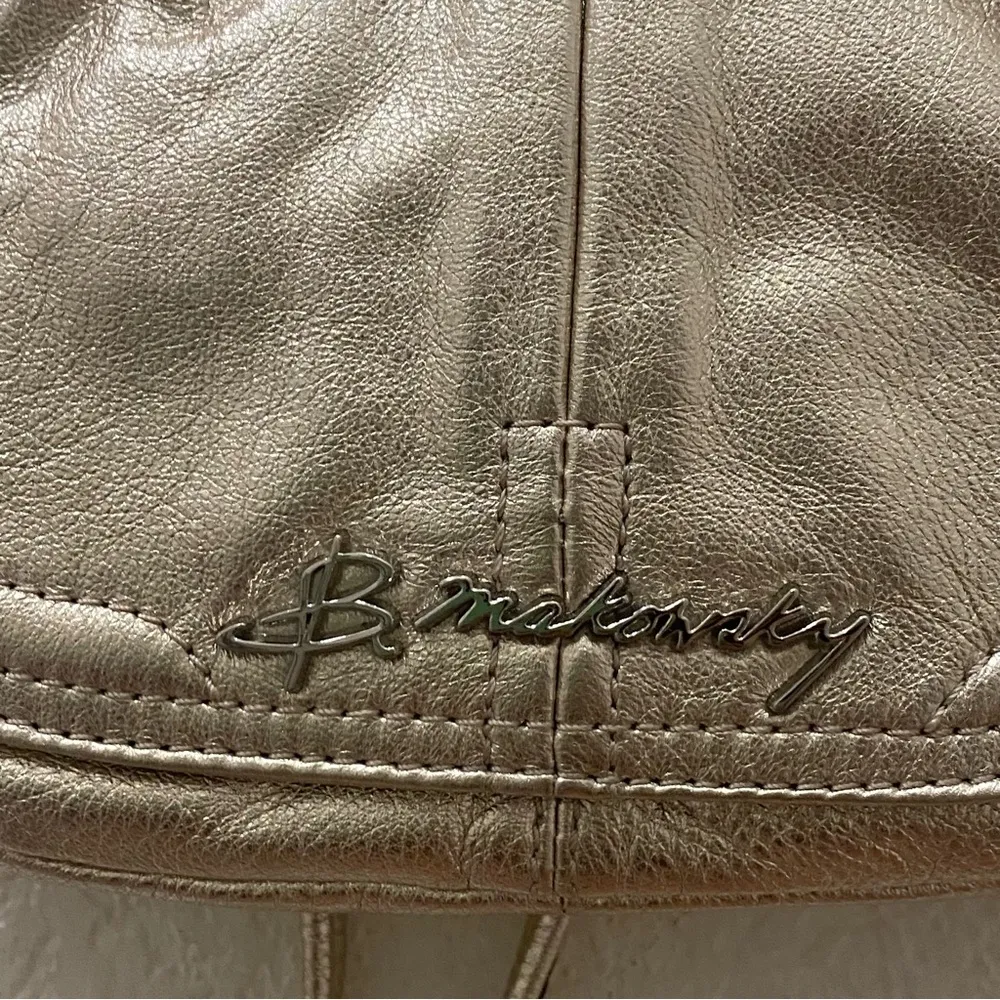 B Makowsky B. MAKOWSKY Metallic Gold Leather Small Chain Crossbody Bag EUC - Image 13