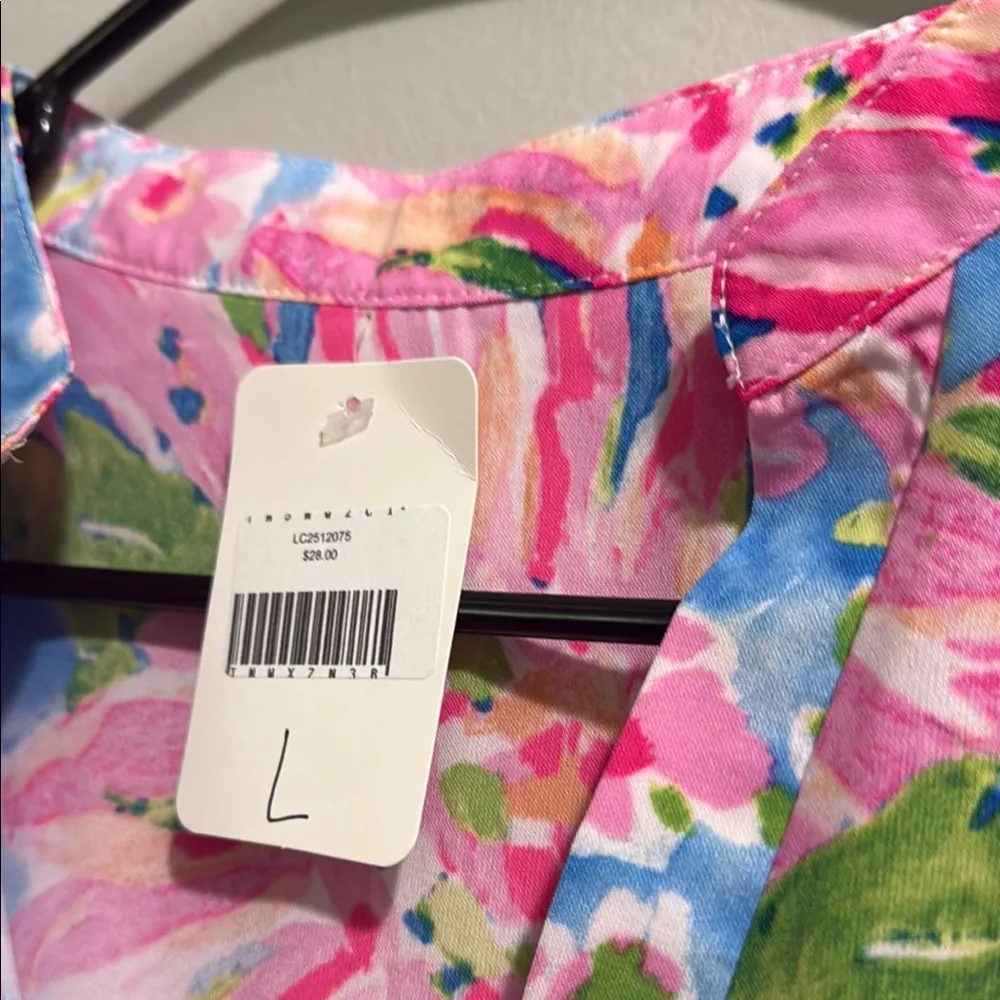 Floral Pink and Blue Women's Top - Image 6