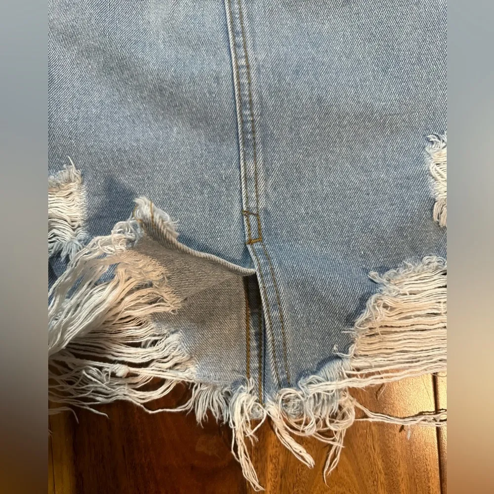 Distressed Denim Skirt - Image 6