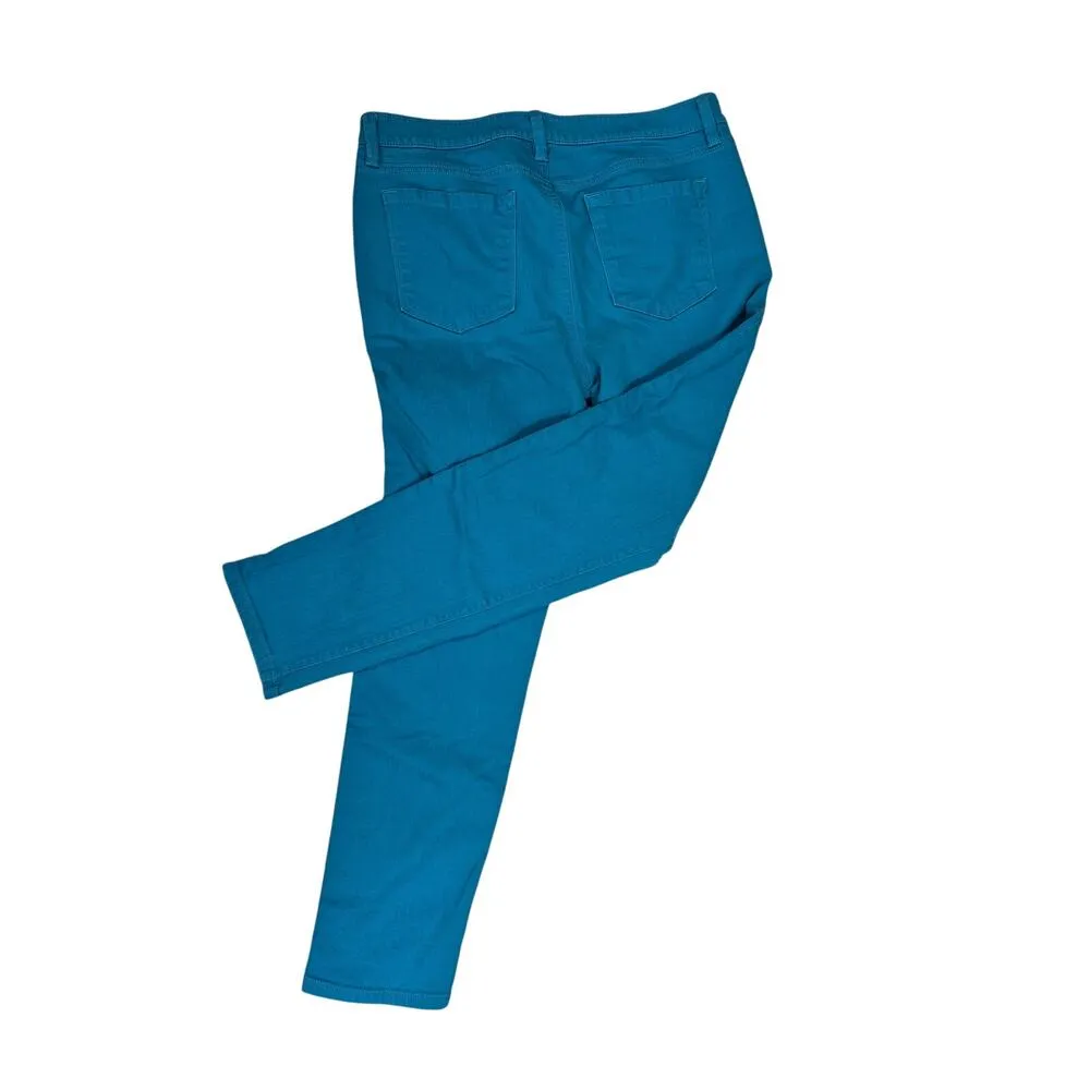 Ann Taylor Loft Cotton/Spandex Blue Turquoise Jeans Modern Skinny Sz 14 - Image 7
