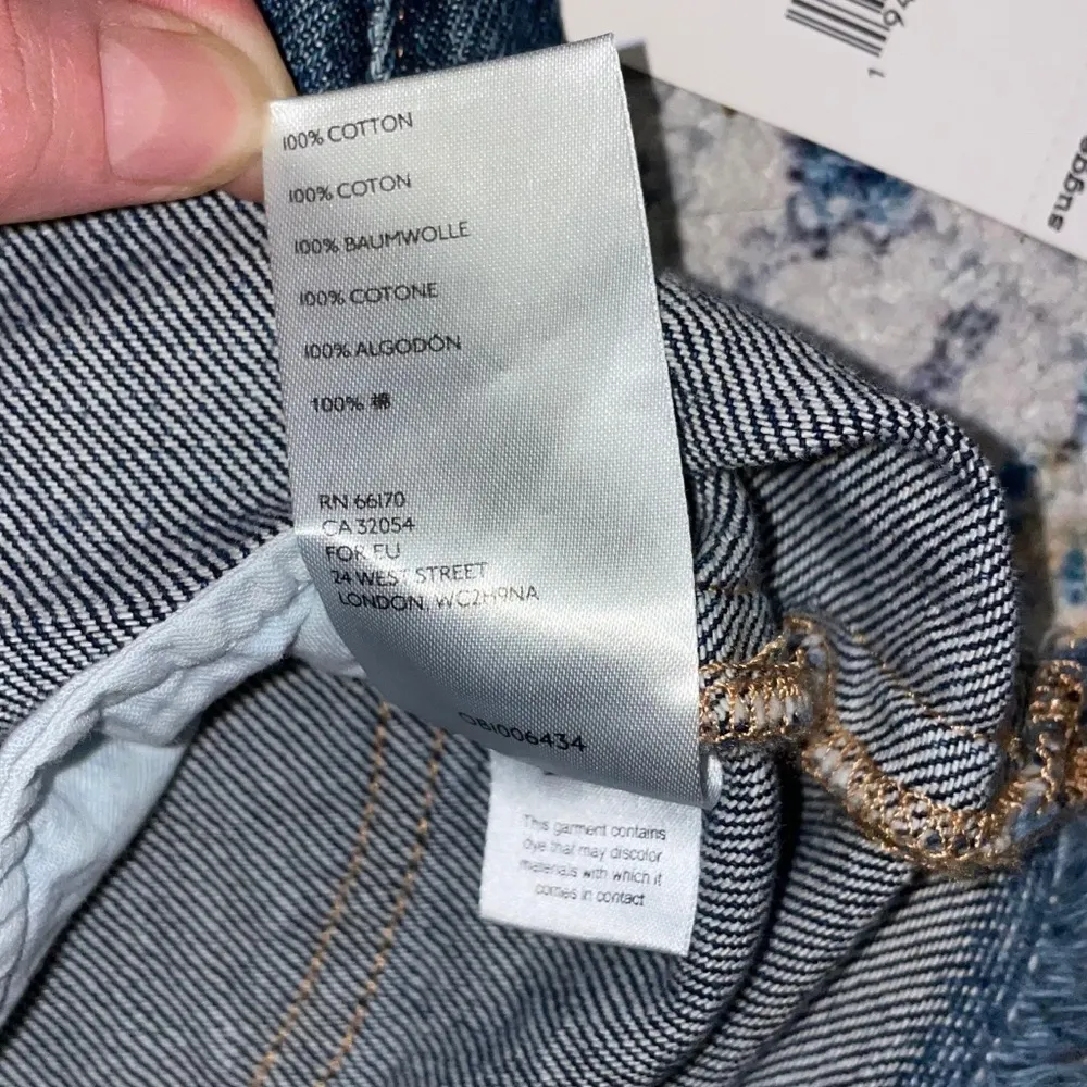 NWT FREE PEOPLE “Mountain Blue” Denim Frayed Hem Skirt Size 24 - Image 8