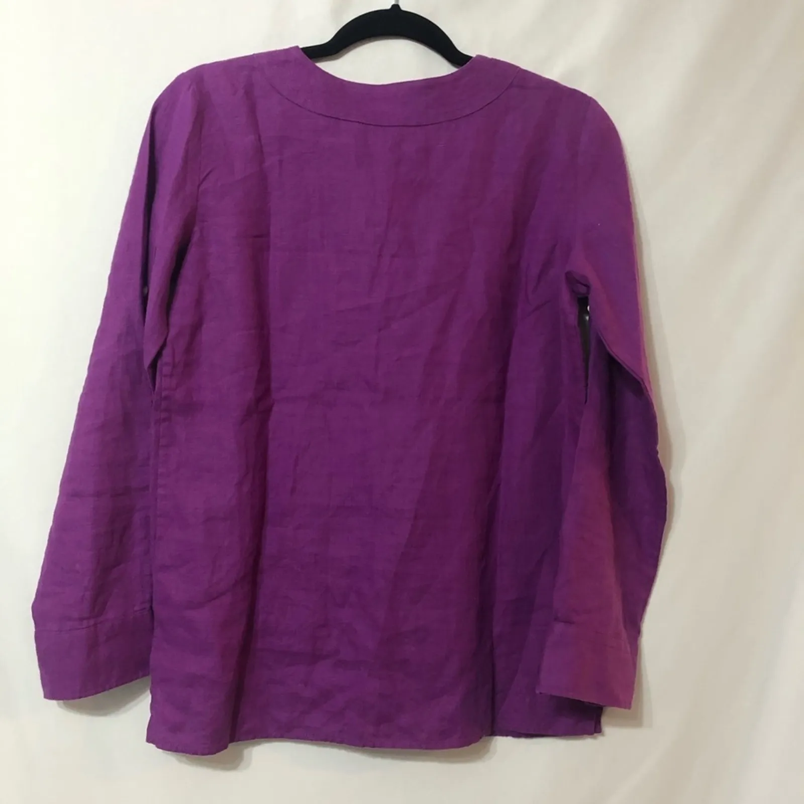 Lauren Ralph Lauren Purple Linen Pullover Blouse Womens PS Lagenlook Boho Beachy - Image 6