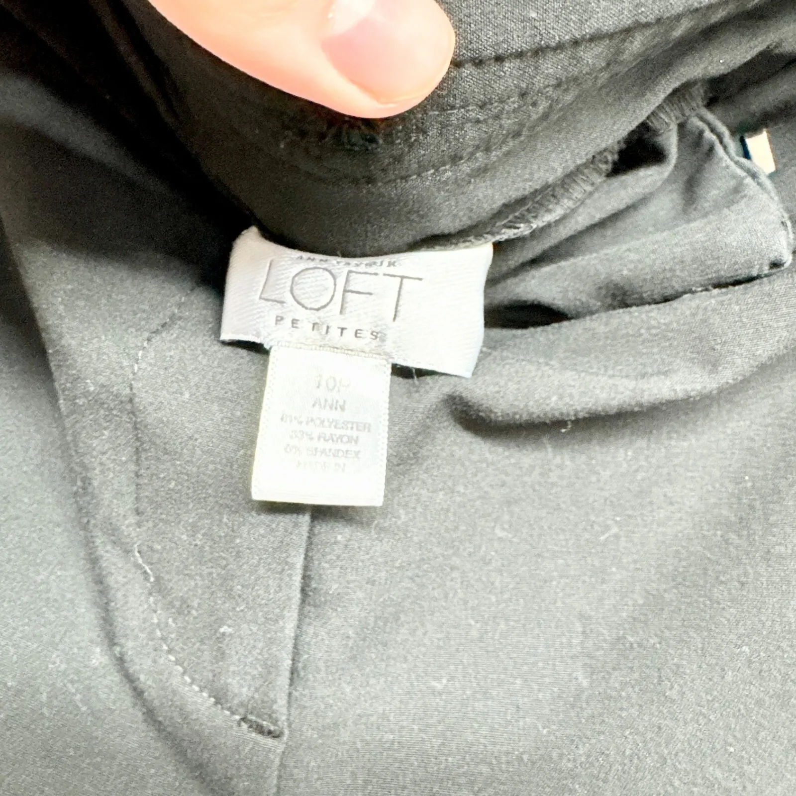 Loft Petites Shorts Women Size 10 Cuffed Bermuda Black Zip Fly Dressy Business - Image 4