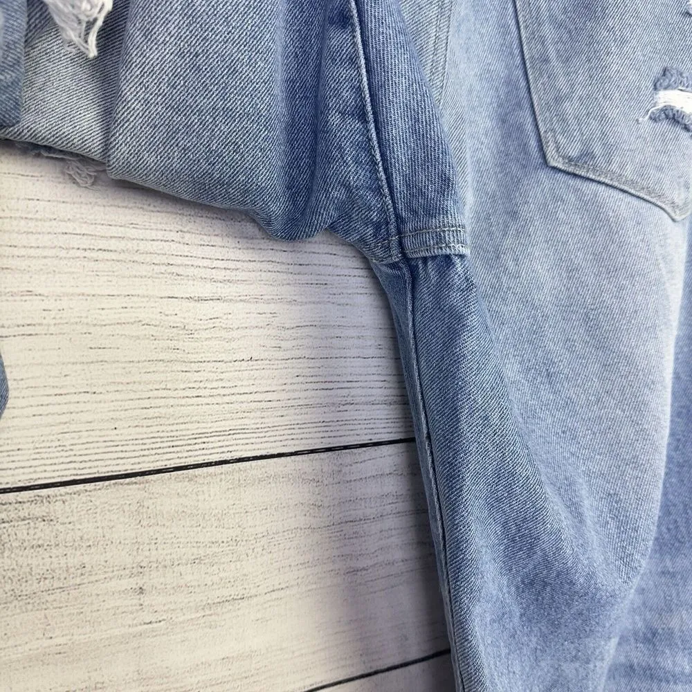 KANCAN Briar Ultra High Rise 90s Boyfriend Jeans Distressed Patched Womens Sz 30 Blue - Image 10