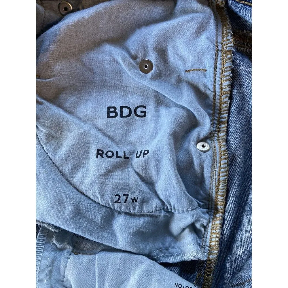 BDG Shorts Urban Outfitters Demin Jean Size 27 Stretch Blue Jeans Roll Up Cuffs - Image 7