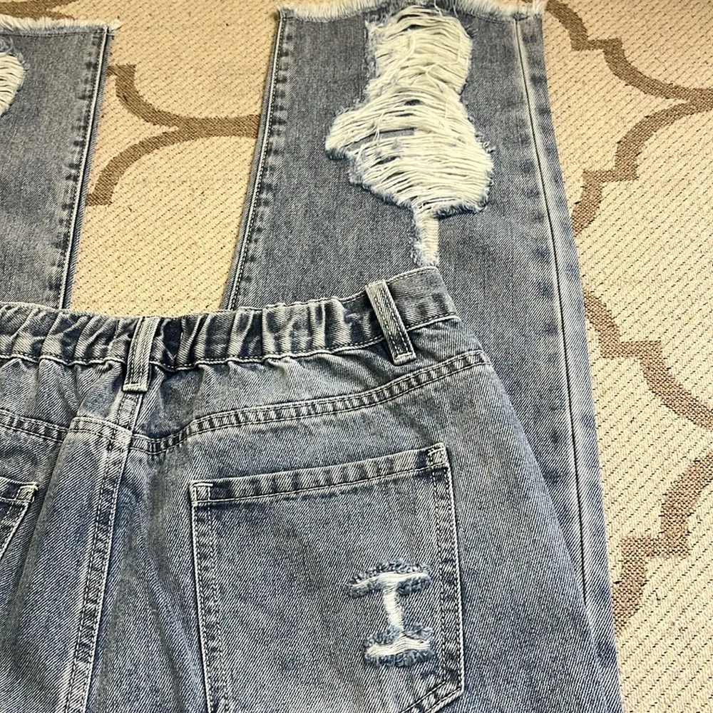 Dance & Marvel Distressed Blue Denim Jeans, size large, style #:dmp20288 - Image 15