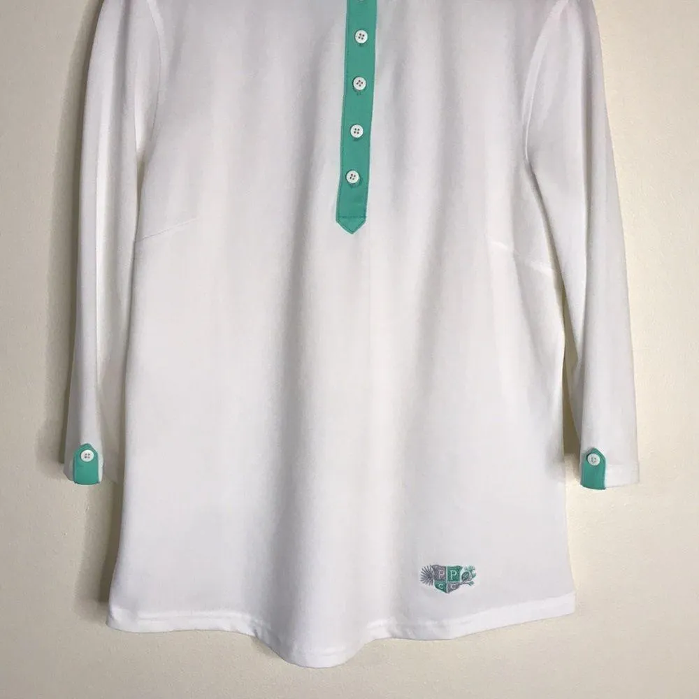 Footjoy ladies baby pique polo golf shirt with sleeves size large - Image 3