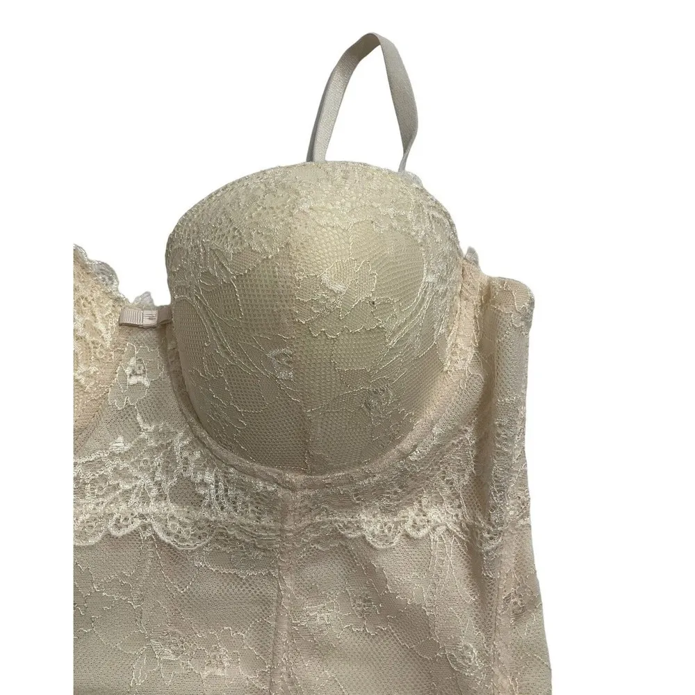Marilyn Monroe Envy Lace Bustier Size Large Cream Lingerie Corset 10E-34 - Image 3