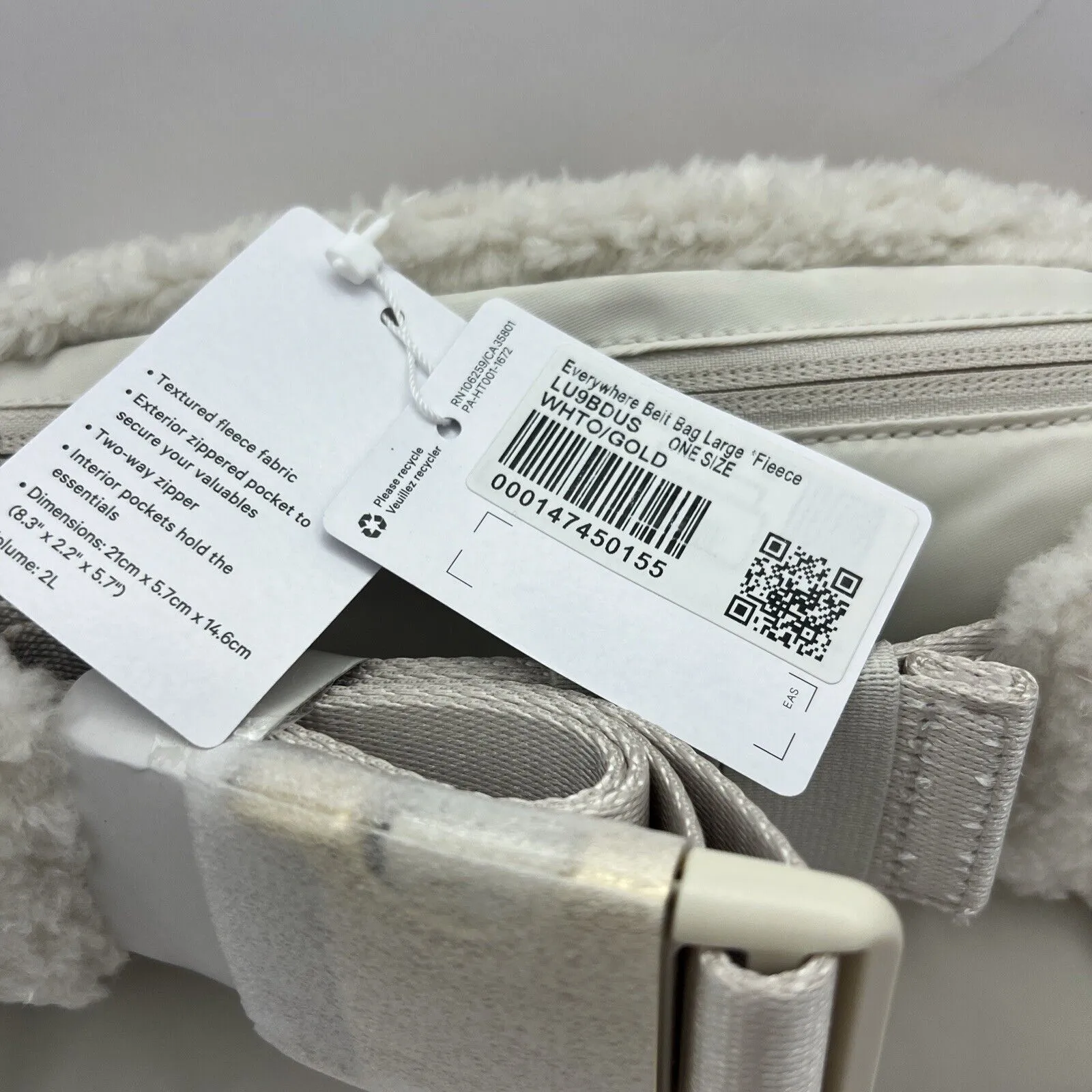 Lululemon Everywhere Fleece Belt Bag - Natural Ivory/Trench 2L New w/tag - Image 5