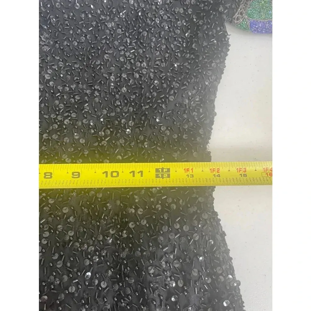 Vintage 80’s Niteline by Della Roufogali Beaded Sequin Black Cocktail Dress 0170 Size 6 - Image 12