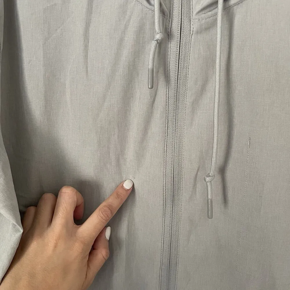 Vuori Size L Gray Outdoor Trainer Shell Women’s Jacket Full Zip Hoodie - Image 3