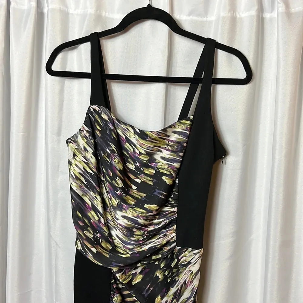 Jessica Simpson Dress Rouched Mini Two-Tone Size M Sleeveless Flattering - Image 2