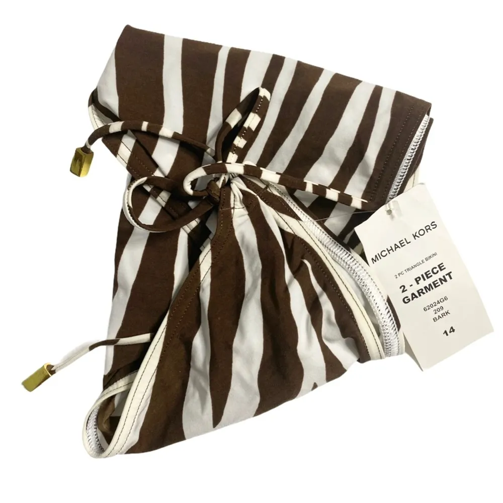 new Michael Kors ☀︎︎ Animal Print Side Tie Bikini Bottom ☀︎︎ Gold MK Hardware ☀︎ - Image 11