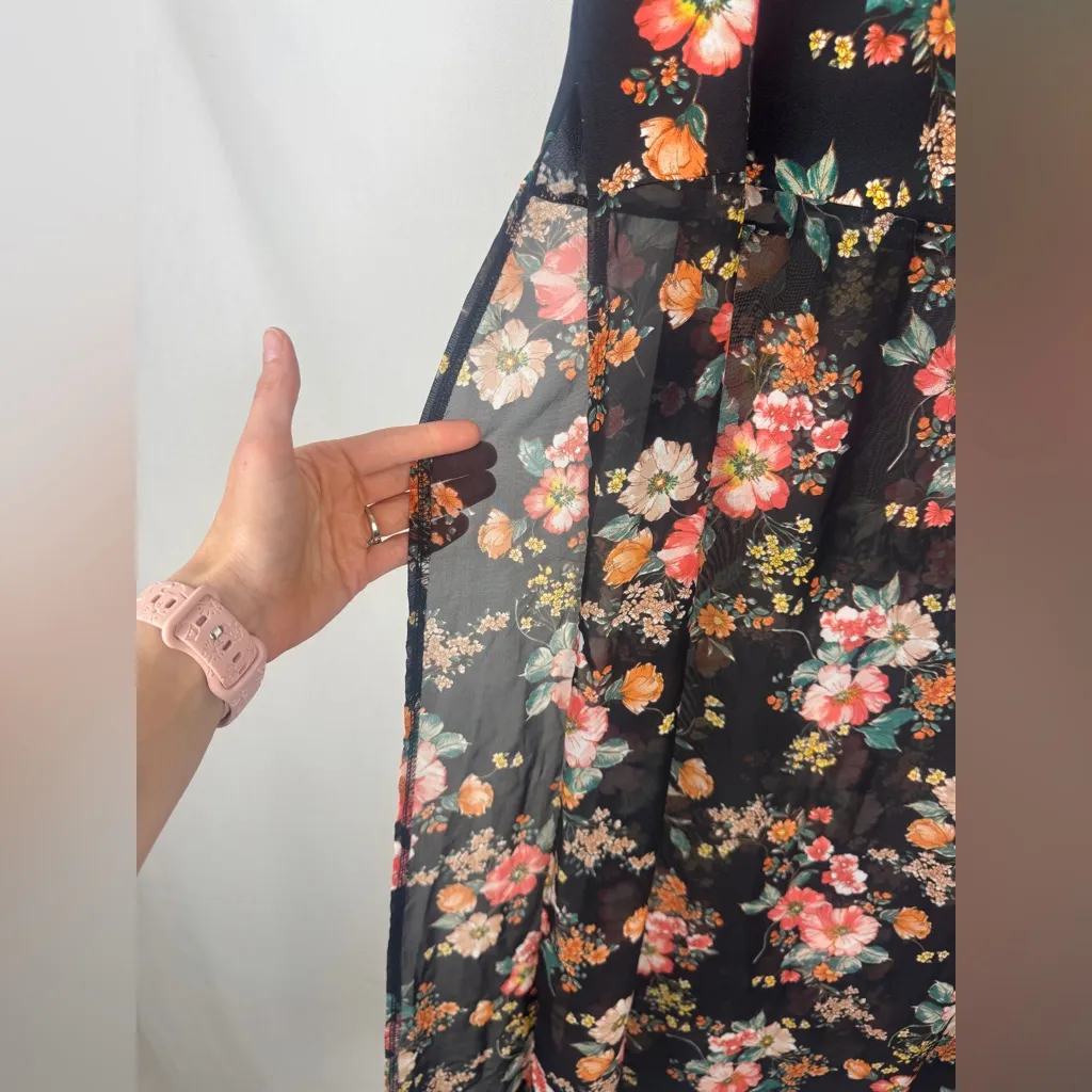 Sweet Rain Floral Black Top - Image 2