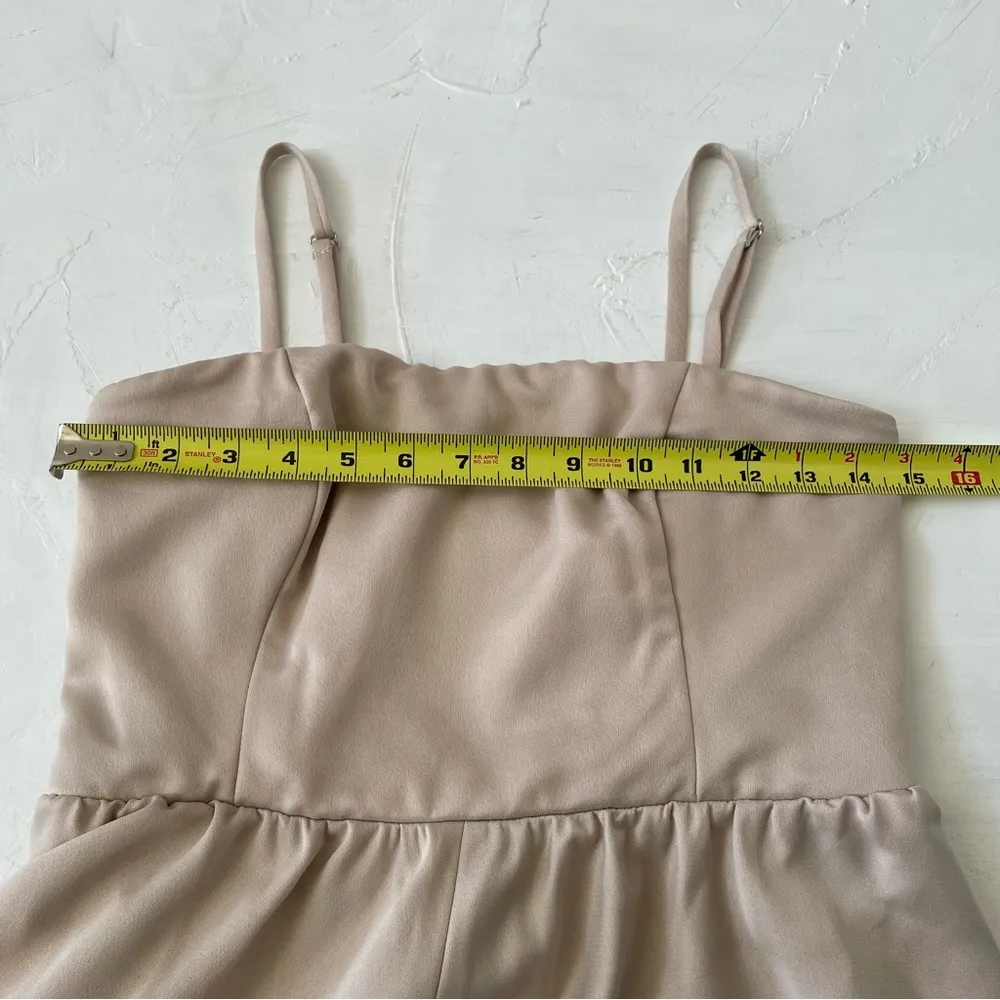 BHLDN Elsie Straight-Neck Satin A-Line Gown Khaki Nude Color Size 8 NWT - Image 8