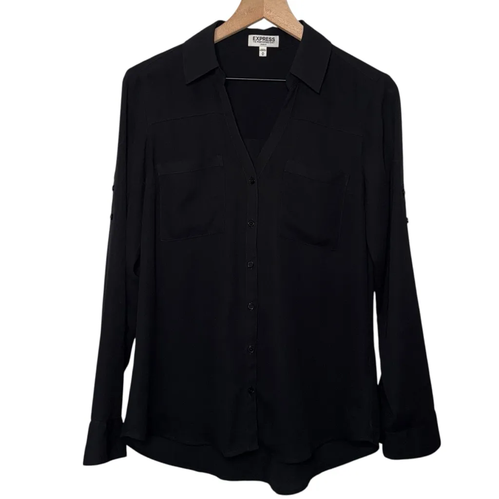 Express‎ Classic Black Collared Shirt - Image 4