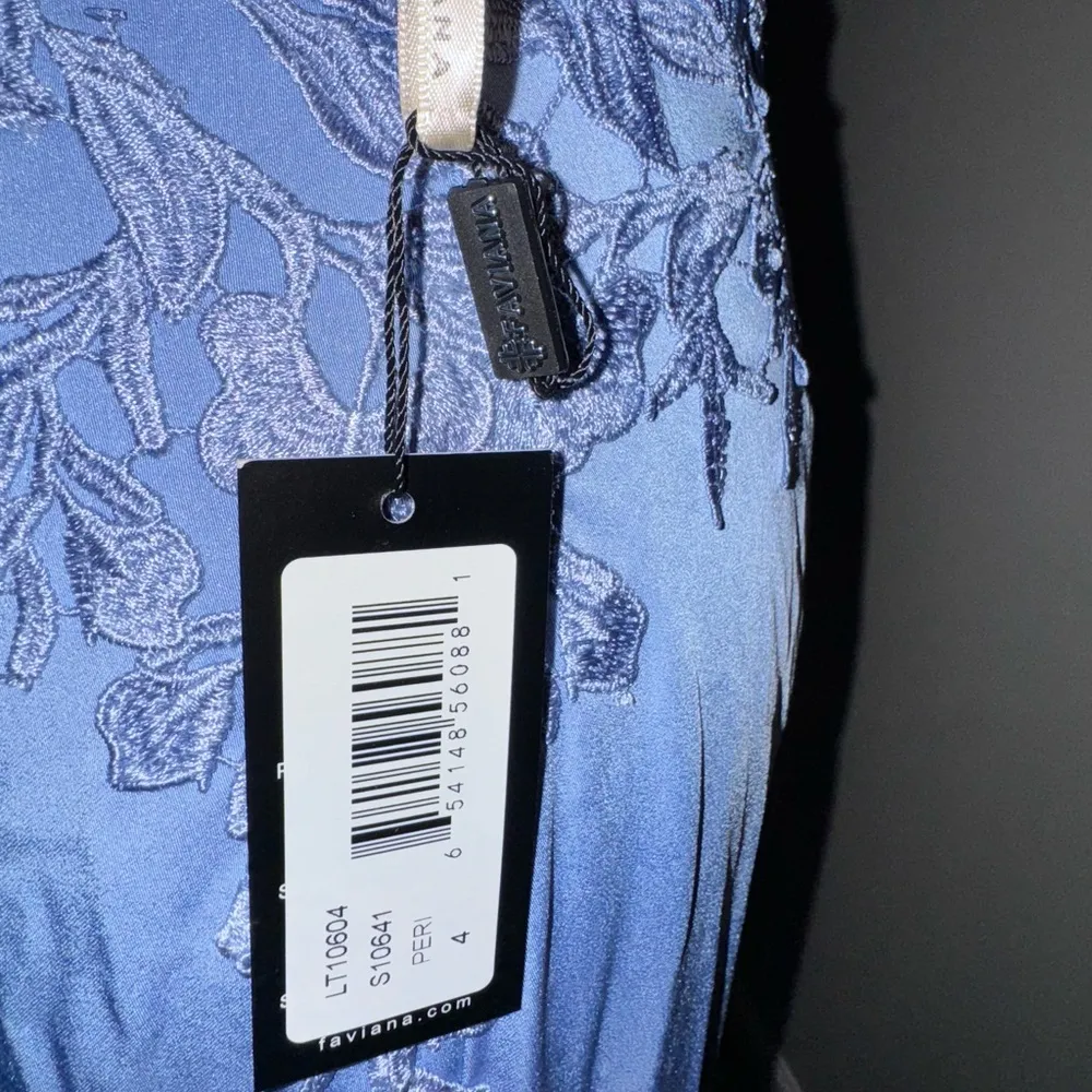 Faviana Lace Applique V Neck Prom Dress With Lace Up Back - Image 5