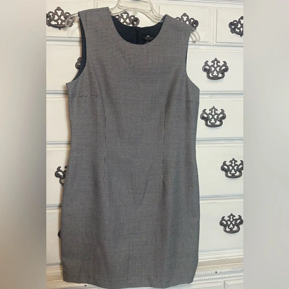 Vintage Sleeveless‎ Houndstooth Dress Black Size 10 - Image 5