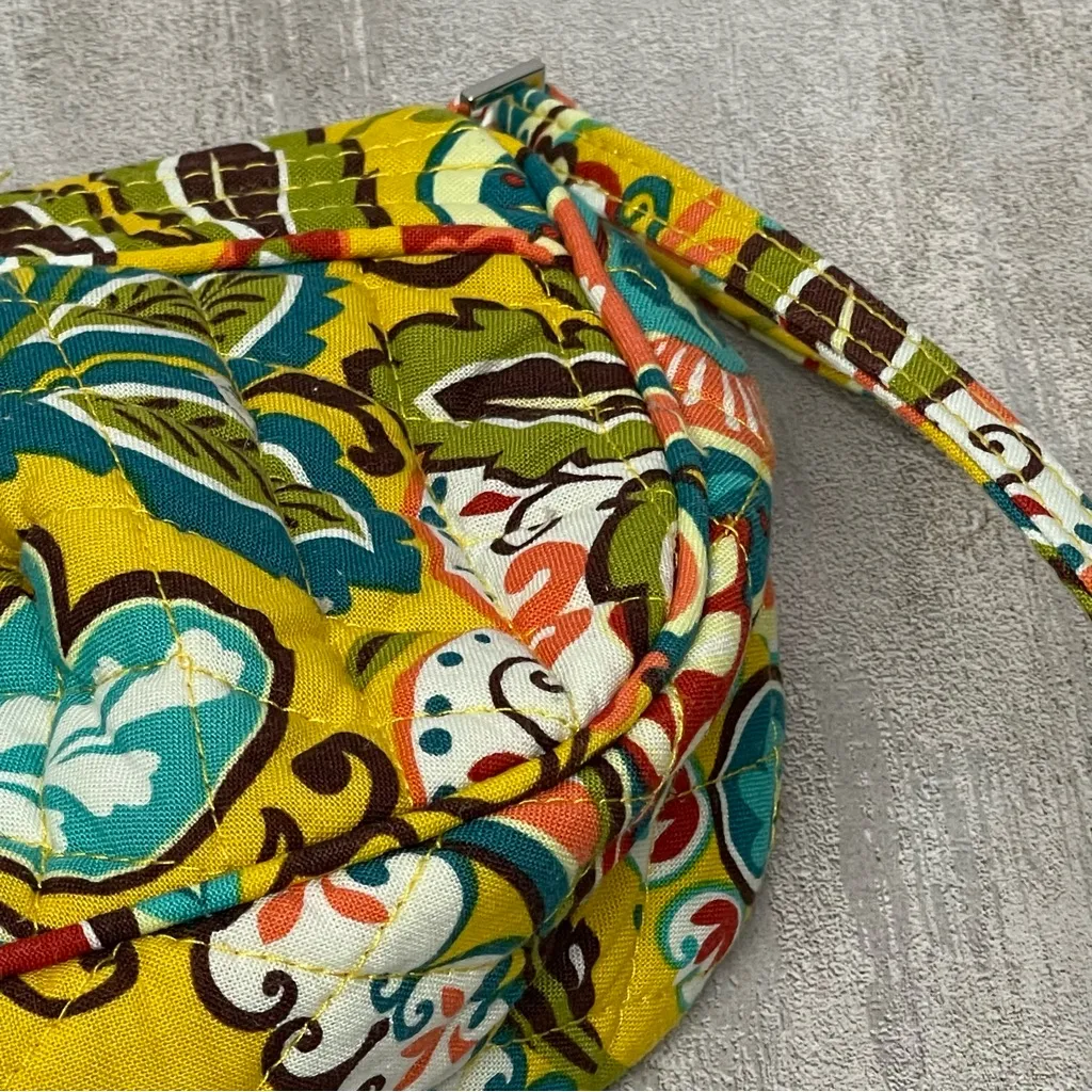 Vera Bradley Provencal Crossbody Bag Yellow Floral Paisley‎ Quilted Cotton - Image 8