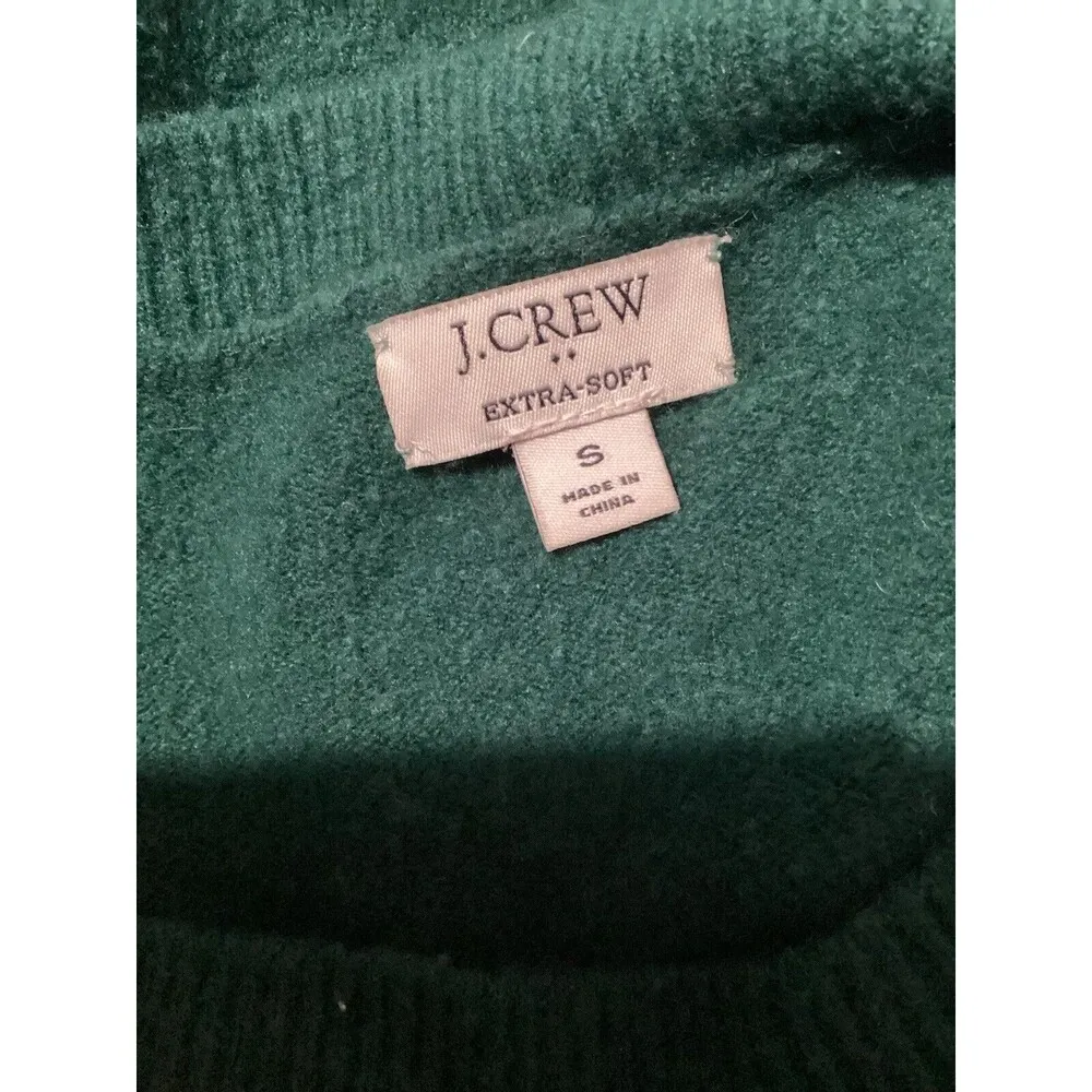 J Crew Sweater Womens S Kelly Green Extra Soft Wool Blend Pullover Oversized - Image 4