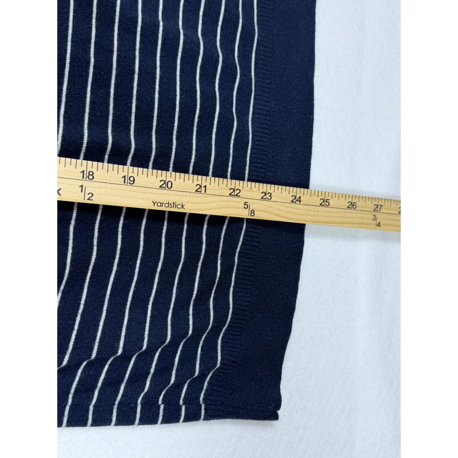 Banana Republic Silk Cashmere Navy Stripe Hello Weekend Crewneck Sweater XL - Image 5