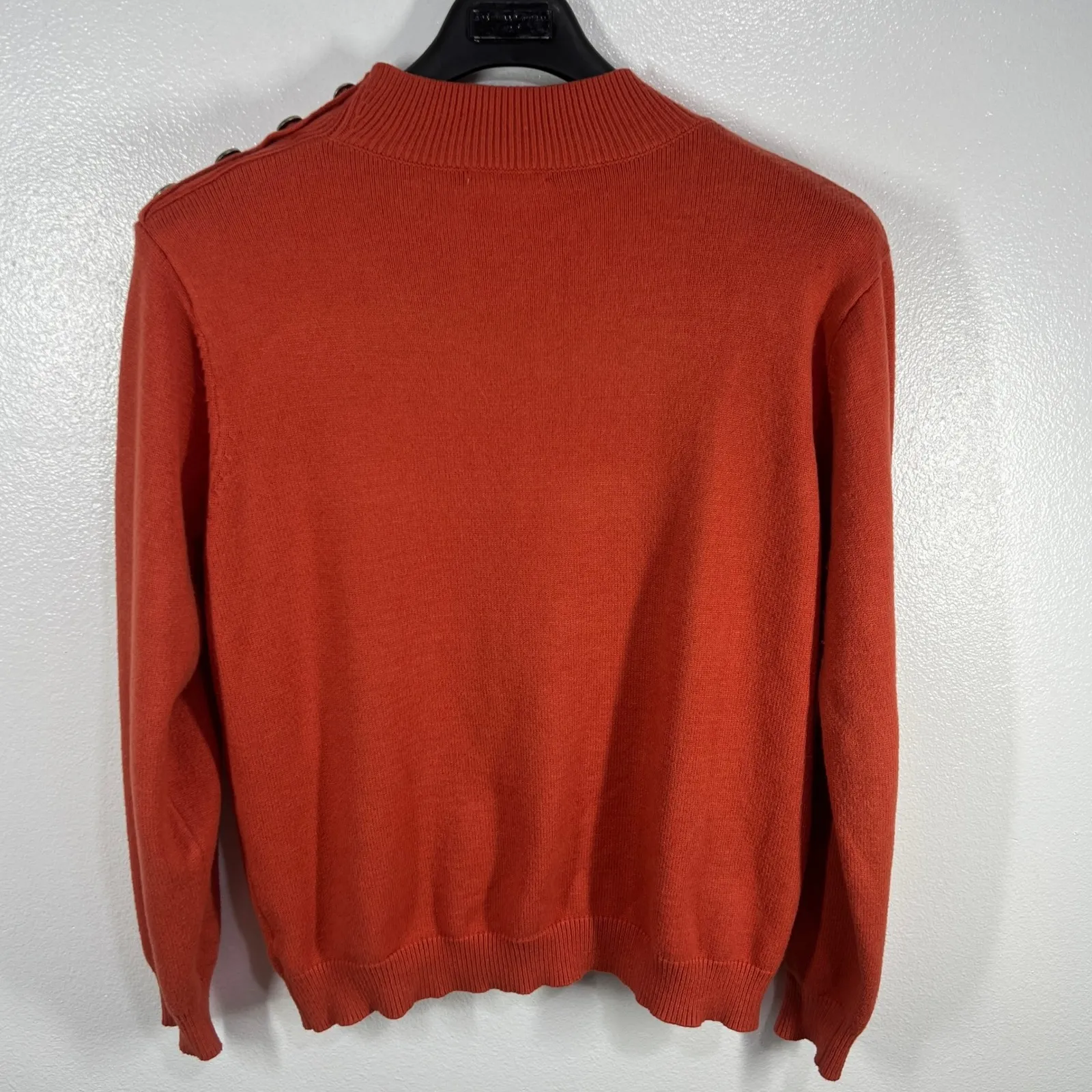 Kirundo Mock Neck Sweater Button Detail Pullover Knit Top Orange‎ XL Orange - Image 2