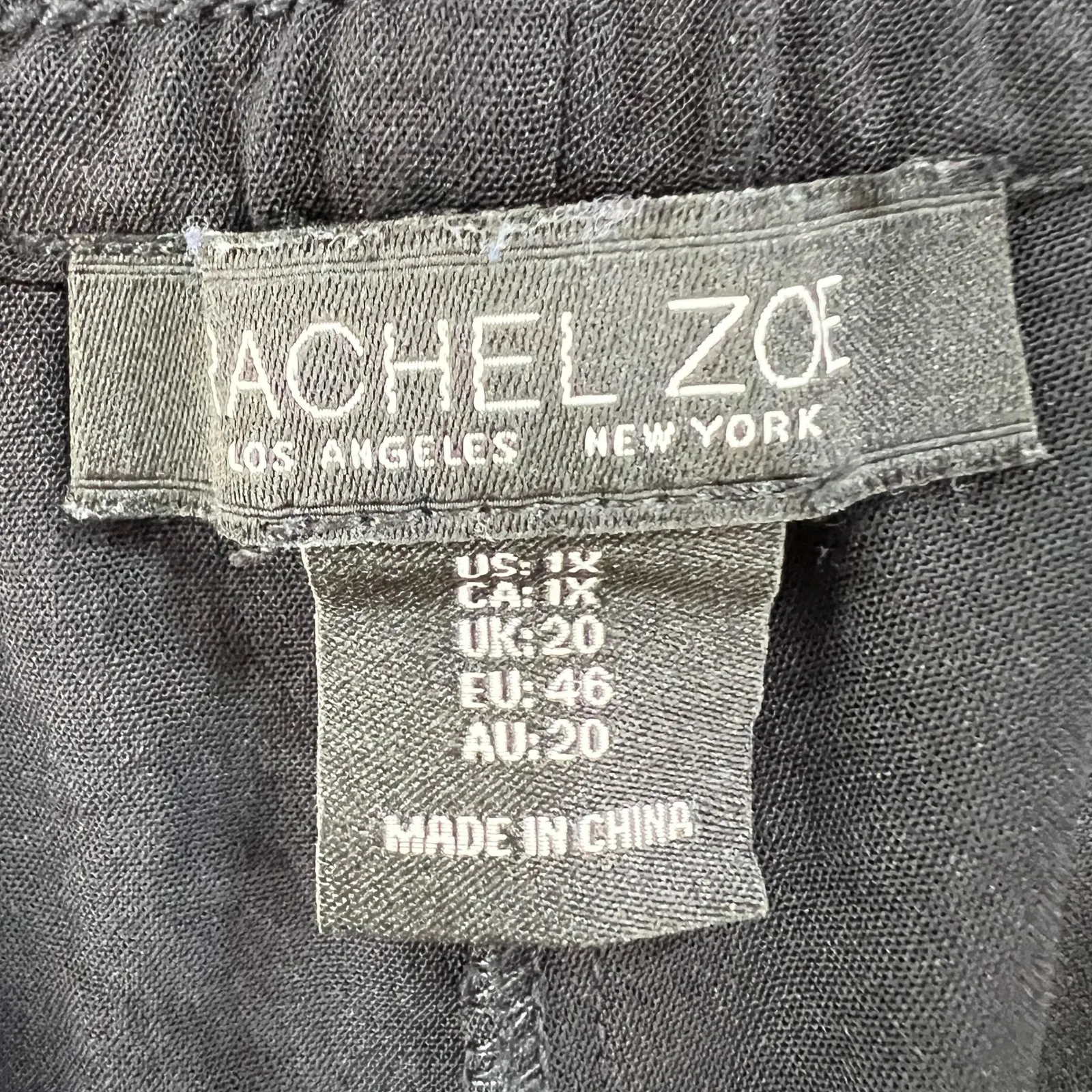 Rachel Zoe Wide Leg‎ Crop Pants Drawstring Waist Casual Black Plus Size 1X Boho - Image 3