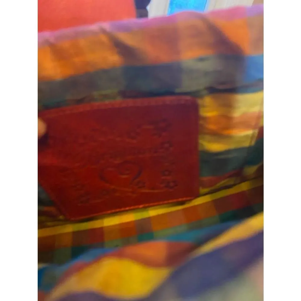 Women's Brighton Red Leather and Straw Handbag - Image 4