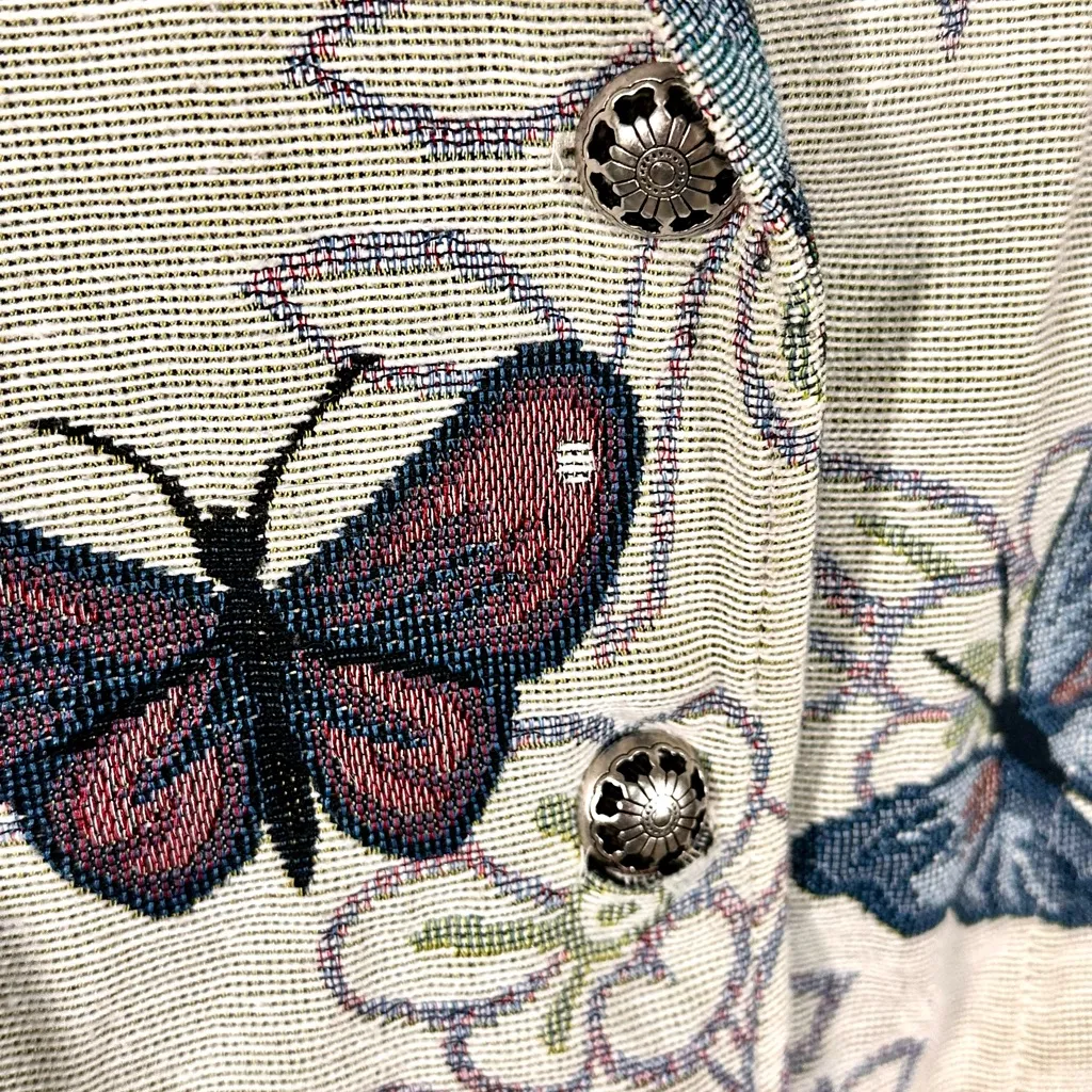 Coldwater Creek tapestry butterfly jacket cottagecore oversized blazer M - Image 8