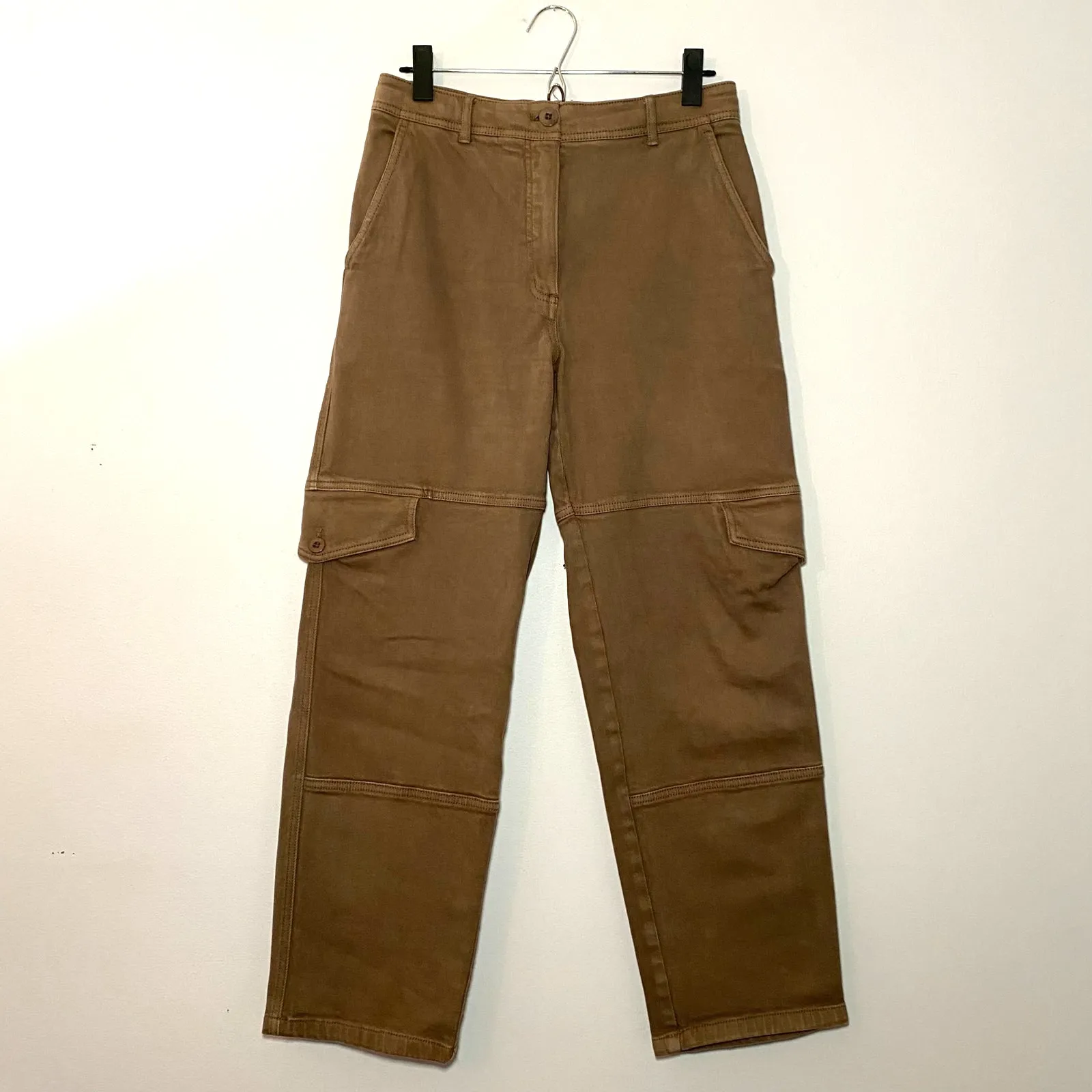 Wilfred Free Brown Baggy Cargo Pants Cotton Blend High Rise Utility Women size 6 - Image 2