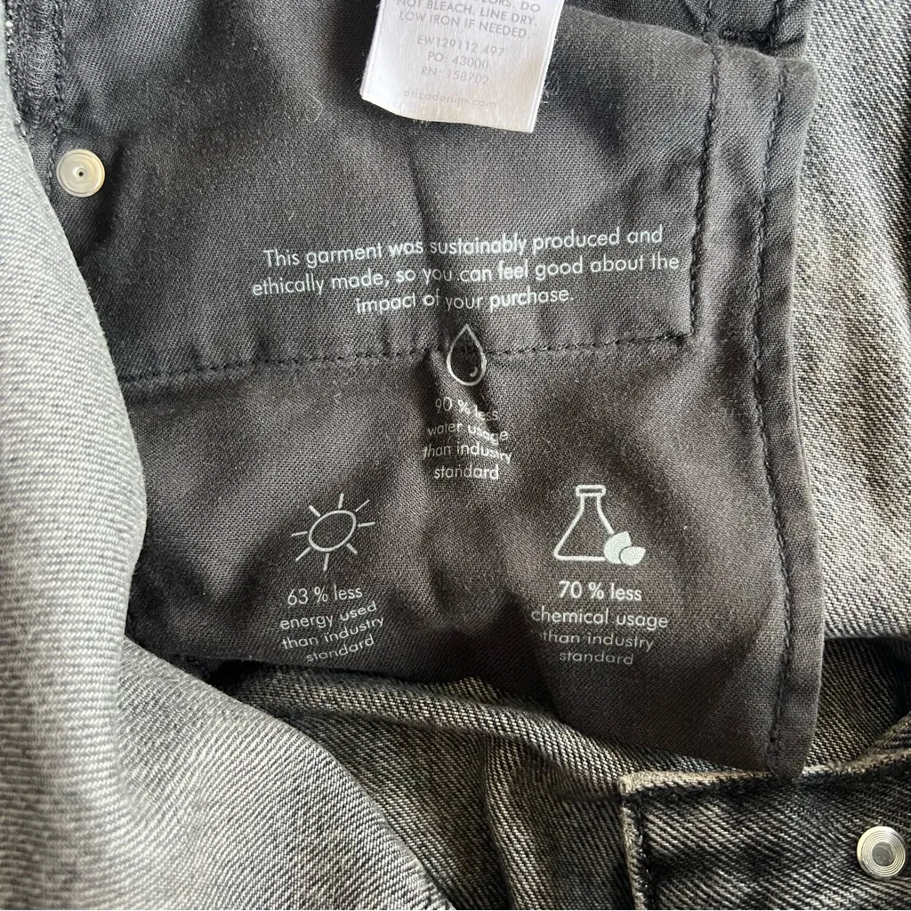 NWT Etica Alex Ripped Ankle Skinny Jeans Smokey Mountain 28 High Rise Button Fly Black - Image 12