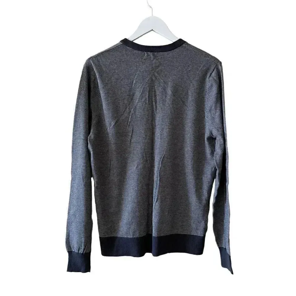 Merona Gray Black V-Neck Cotton Lightweight Soft Cozy Long Unisex Sweater SZ M - Image 10